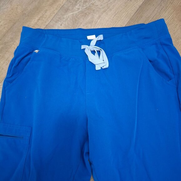 FIGS Technical Collection Blue Jogger Scrub Pants L Pockets Elastic  Drawstring - Picture 3 of 7